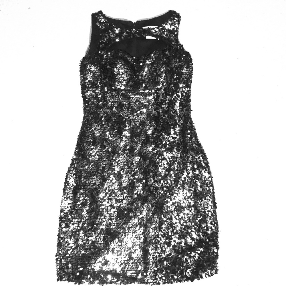 Beyond Black Silver Sequin Dress : Size 6